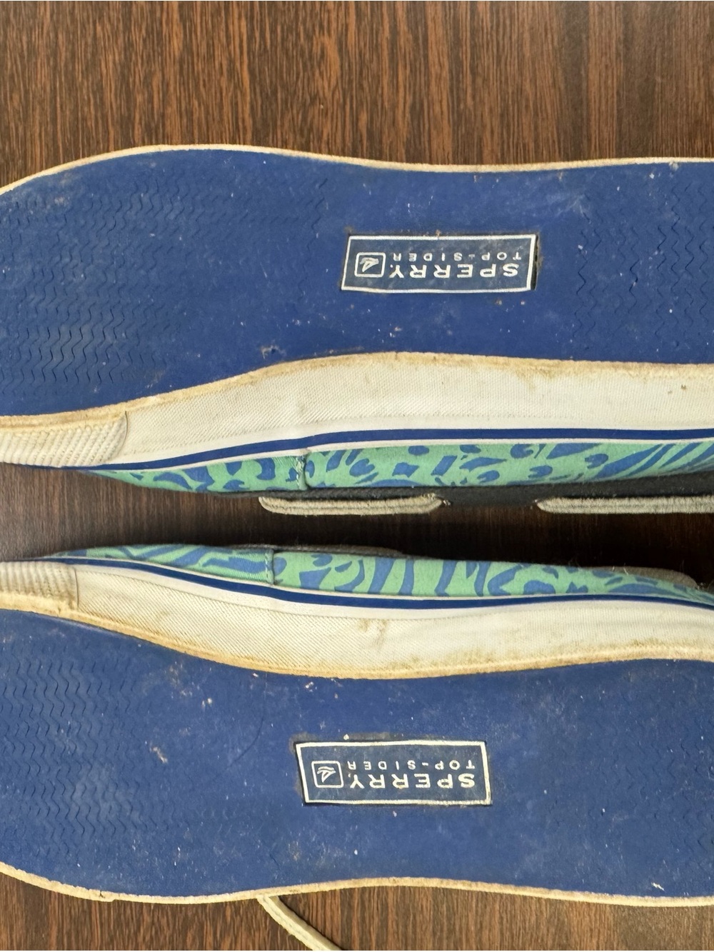 Sperry Blue Green Patterned Boat Shoes - Picture 5 of 5